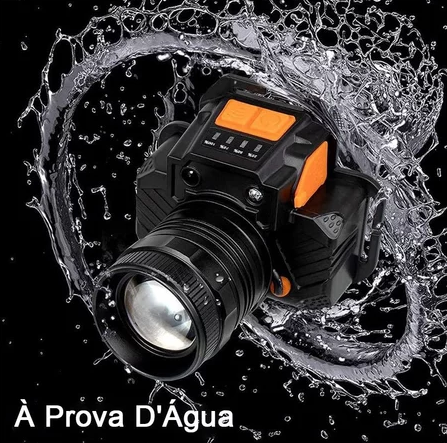 Lanterna de Cabeça LED com Sensor Exclusiva - Recarregável USB 500m