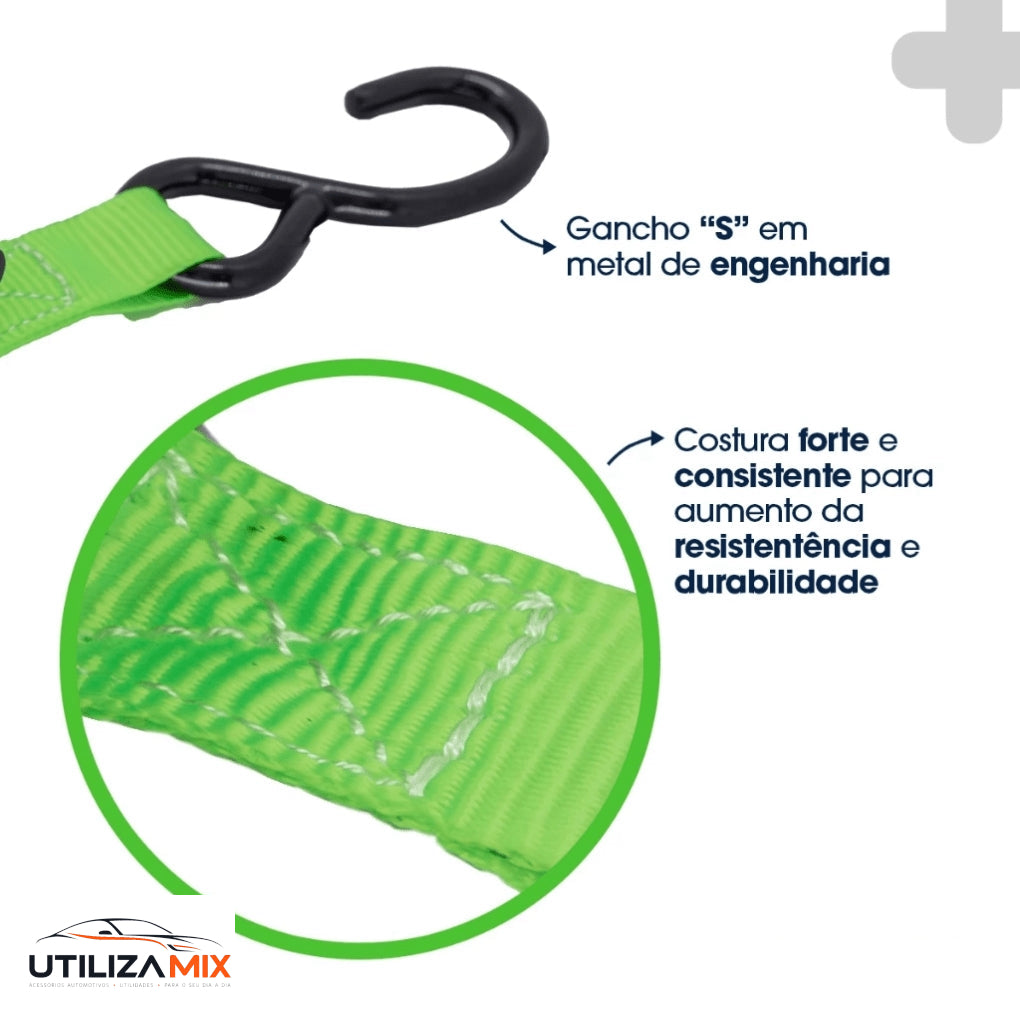 Cinta Para Carga Catraca Automática Retrátil 3.6 Metros 680kg - UtilizaMix